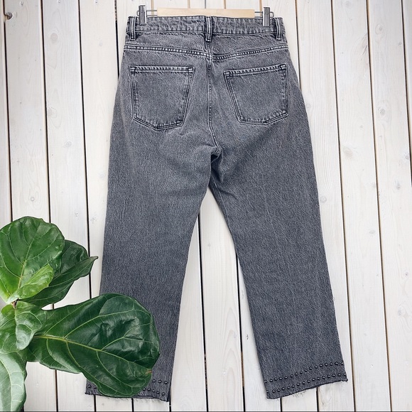 All Saints | Ava Studded Hem Straight Leg HR Jeans - Picture 13 of 15